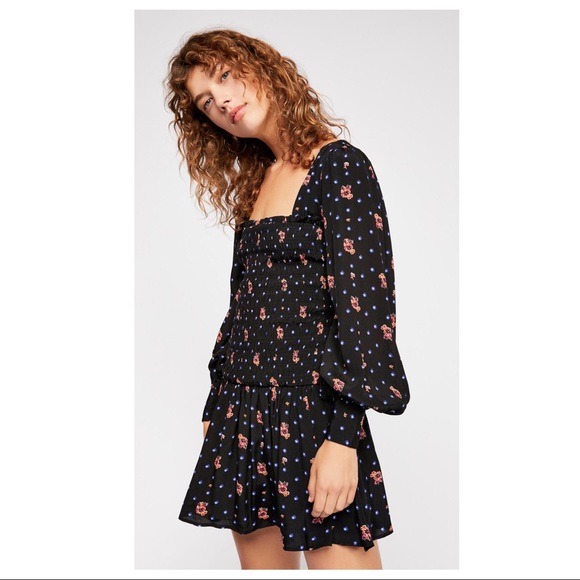 FREE PEOPLE BOHO FLOWY LONG SLEEVES MINI DRESS A2C - Picture 13 of 16